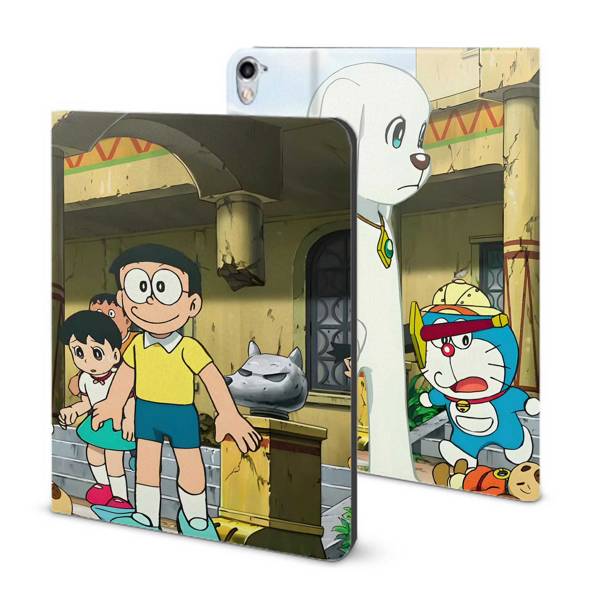 （画像用） ドラえもん Doraemon IPad ケース ブック型 PUレザー TPU 耐衝撃 軽量 薄型 ペン収納なし 全面保護 IPad 各モデル対応